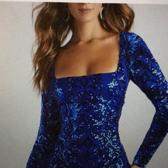 Sequin Bodycon lace-up back mini dress NWT - Picture 3 of 10